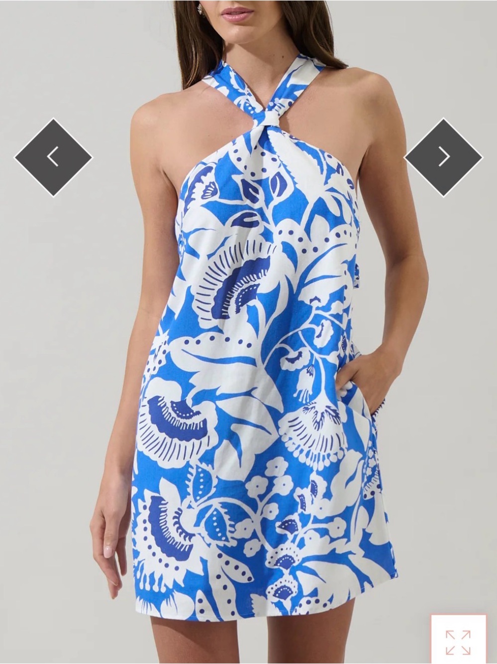 Sugarlips Ronan Floral Amory Halter Mini Dress